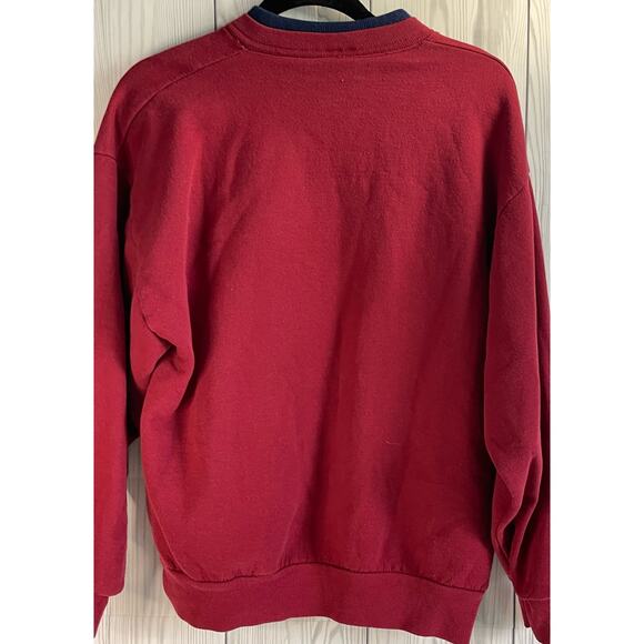 90s Y2k Snowman Puppy  Sweatshirt Cottagecore Blue Pullover Grannycore Sz L - Picture 3 of 6